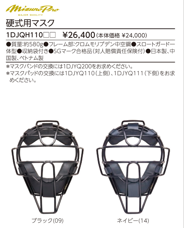 ミズノ MIZUNO取り替え用マスクパッド 上側 レガース付属品 野球 マスク 1DJYQ110 キャッチャー用防具